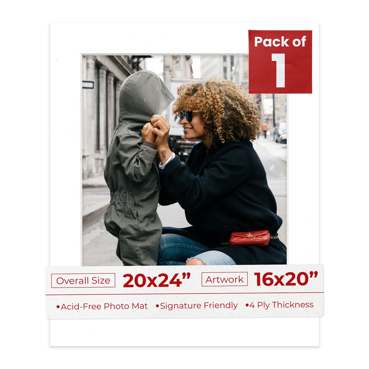 Off White Pebble Mat Board for 20x24 Frames - Fits 16x20 Photos